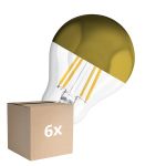 Voordeelpak 6x Osram Classic LED E27 Peer Filament Spiegel Goud 4W 400lm - 827 Zeer Warm Wit | Vervangt 35W