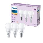 Voordeelpak 3x Philips Lamp LED E14 Peer Mat 5W 470lm - 827 Zeer Warm Wit