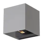 D'Lite Wandlamp Nova Aluminium Grijs Up & Down 4.9W 480lm - 830 Warm Wit | IP54 - Verstelbare Gradenbundel